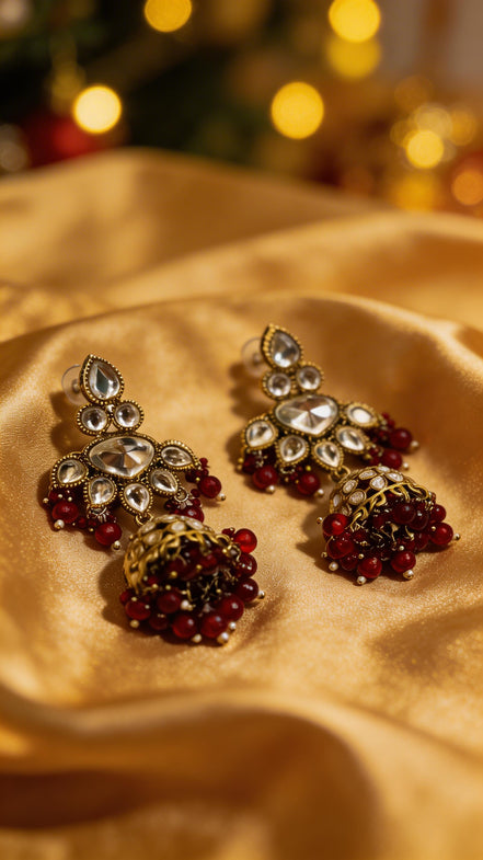 Zulekha Rakta Prabha Necklace Set – red necklace and earring set