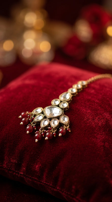Zulekha Rakta Prabha Necklace Set – red necklace and earring set
