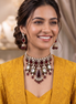Zulekha Raktima Ratna Jhalar Bridal Set – red jhalar bridal necklace set