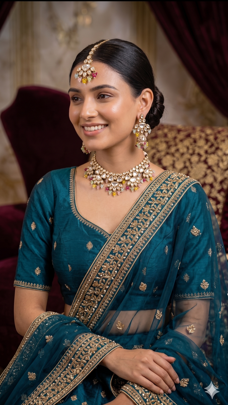 Zulekha Rang Prabha Necklace Set — model
