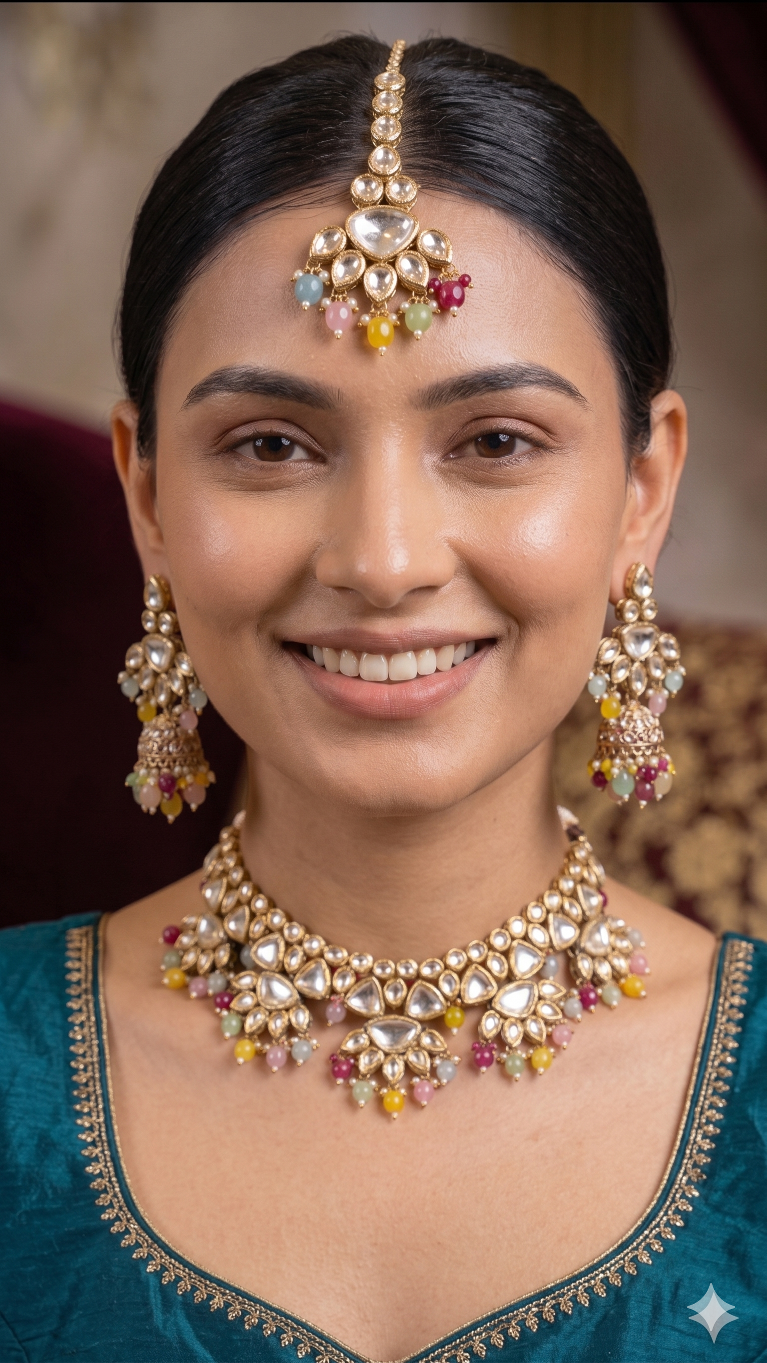 Zulekha Rang Prabha Necklace Set – colourful necklace and earring set