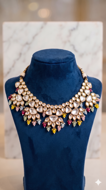 Zulekha Rang Prabha Necklace Set – colourful necklace and earring set