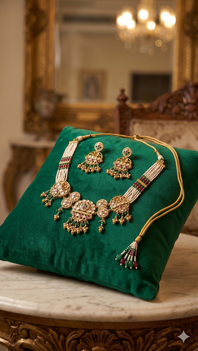 Zulekha Ratn Alankara Set – kundan bridal necklace set