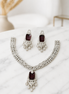 Zulekha Ruby Regent Diamond Set – deep red American Diamond necklace and earring set