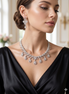 Zulekha Snowlace Diamond Set – white American Diamond necklace and earring set