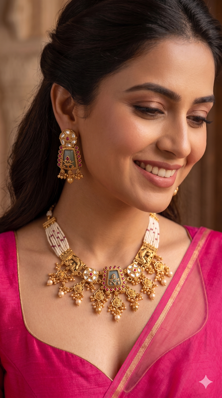 Zulekha Vedika Shringar Set – bridal necklace and earring set