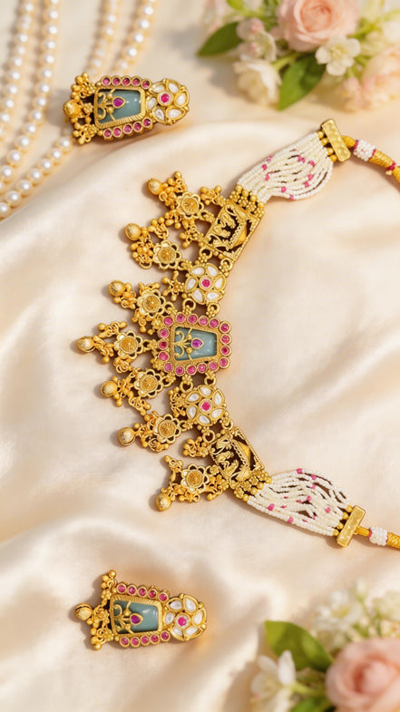 Zulekha Vedika Shringar Set – bridal necklace and earring set