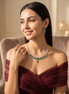 Zulekha Verdant Meridian Diamond Set – emerald green American Diamond necklace and earring set